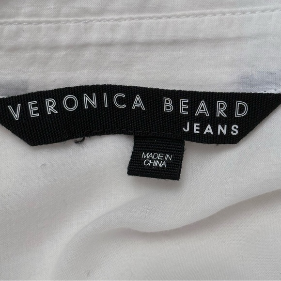 Veronica Beard White Kelsey Ruffled Smocked Mini Dress Size Small - Picture 11 of 14